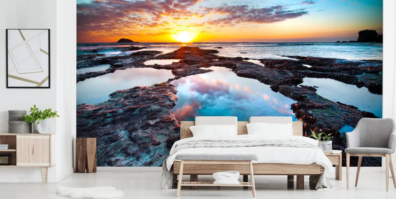 Rocky Beach Sunset Wallpaper