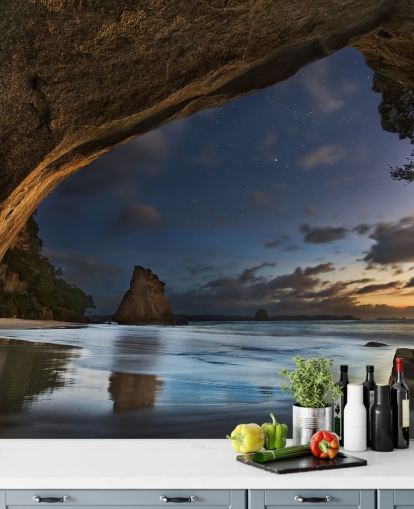 beach scene wallpaper mural called Cathedral Cove for living rooms, bedrooms and home offices beach scene wallpaper mural called Cathedral Cove for living rooms, bedrooms and home offices