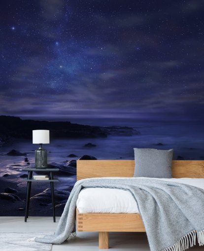 Mural de pared Cielo nocturno azul estrellado