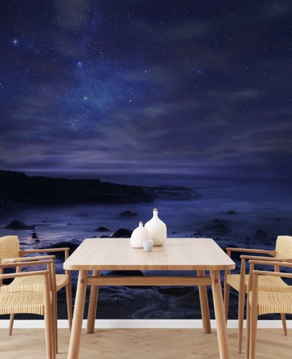 Decorazione murale con cielo stellato blu