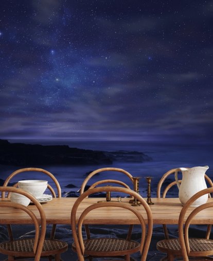 Starry Blue Night Sky Wall Mural Starry Blue Night Sky Wall Mural