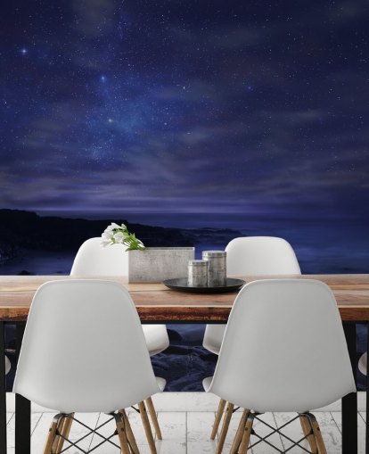Starry Blue Night Sky Wall Mural