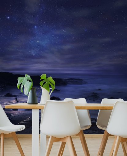 Starry Blue Night Sky Wall Mural