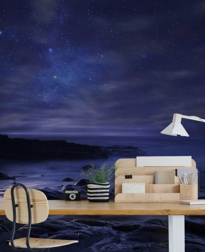 Starry Blue Night Sky Wall Mural