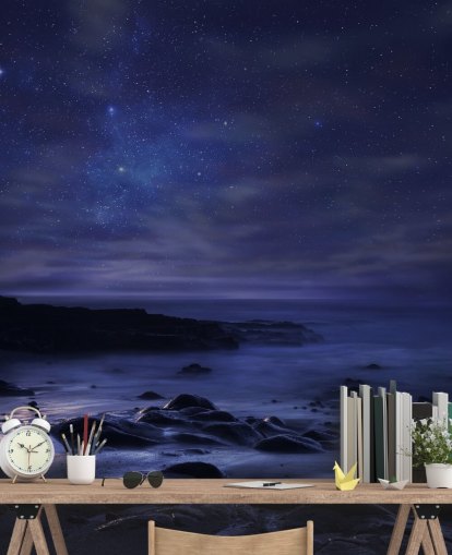Starry Blue Night Sky Wall Mural