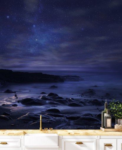 Starry Blue Night Sky Wall Mural