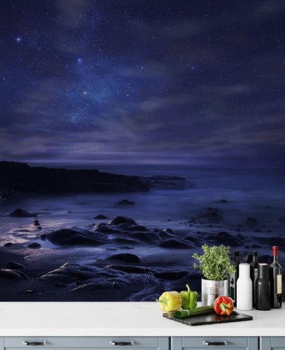 Starry Blue Night Sky Wall Mural