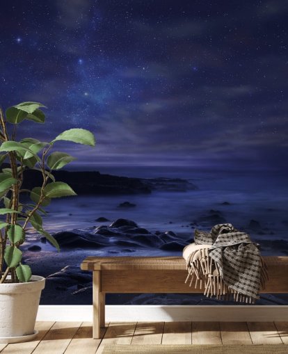 Mural de pared Cielo nocturno azul estrellado