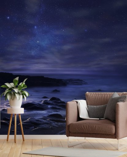 Starry Blue Night Sky Wall Mural