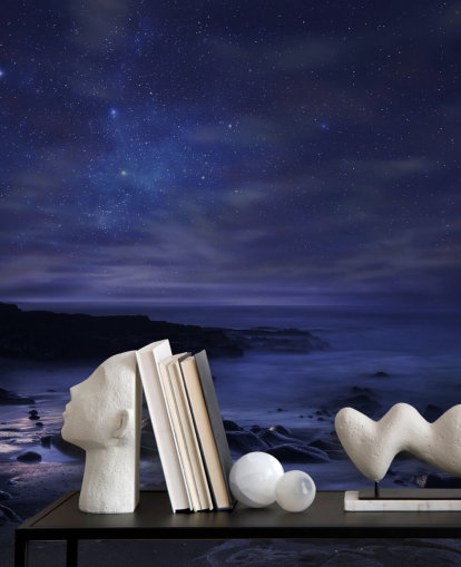 Starry Blue Night Sky Wall Mural