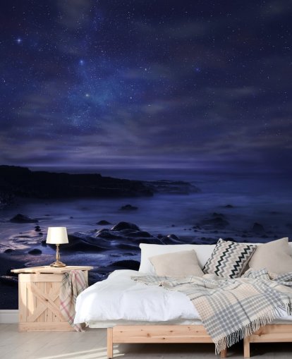 Starry Blue Night Sky Wall Mural