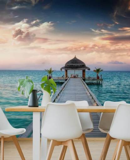 Papier peint mural Sunrise Jetty Maldives
