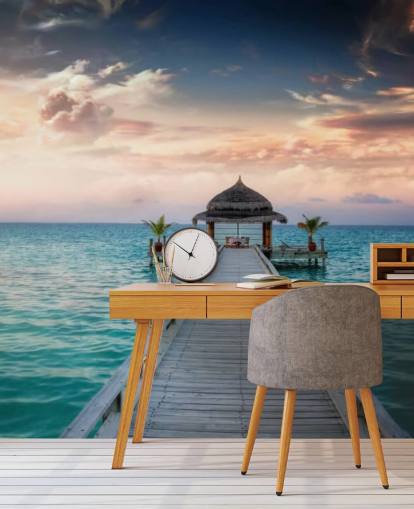 Papier peint mural Sunrise Jetty Maldives