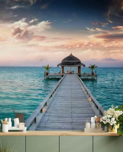 Papier peint mural Sunrise Jetty Maldives