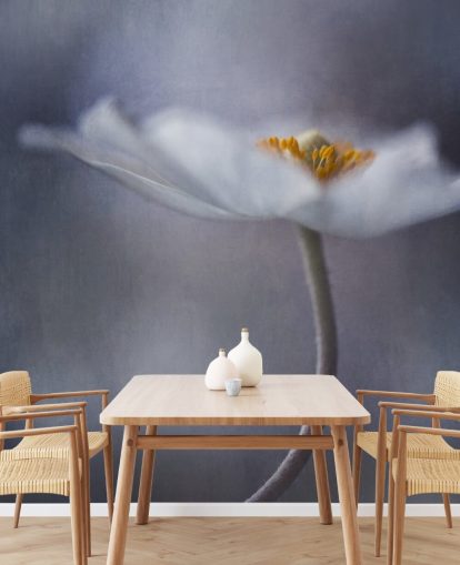 close-up van witte bloem behang