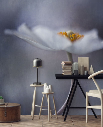 Papier peint gros plan de fleurs blanches