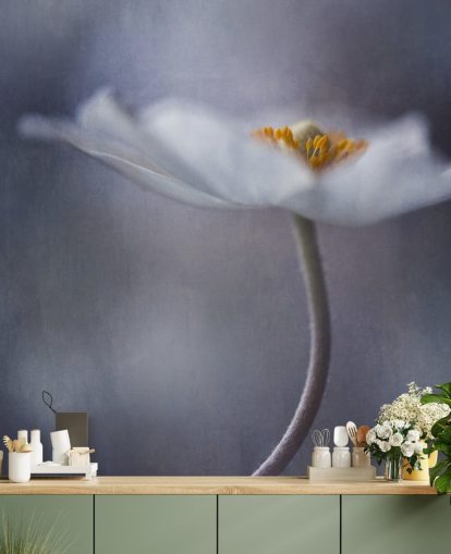 Papier peint gros plan de fleurs blanches