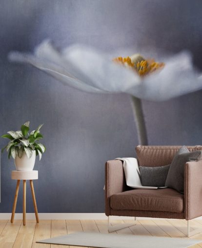 Papier peint gros plan de fleurs blanches