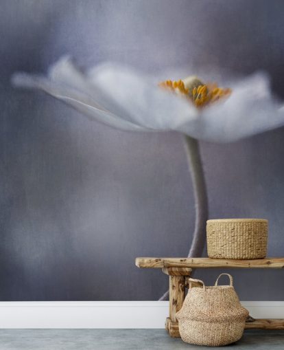 Papier peint gros plan de fleurs blanches