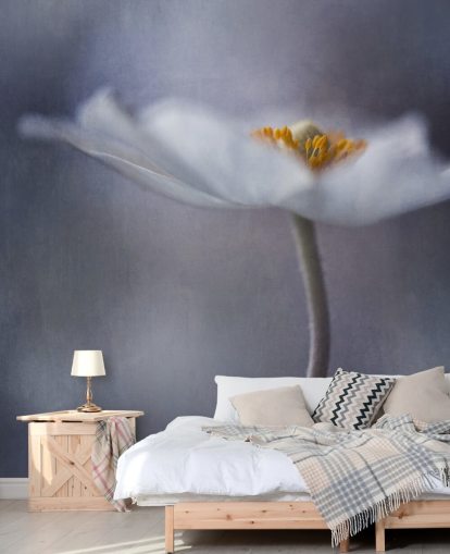 close-up van witte bloem behang