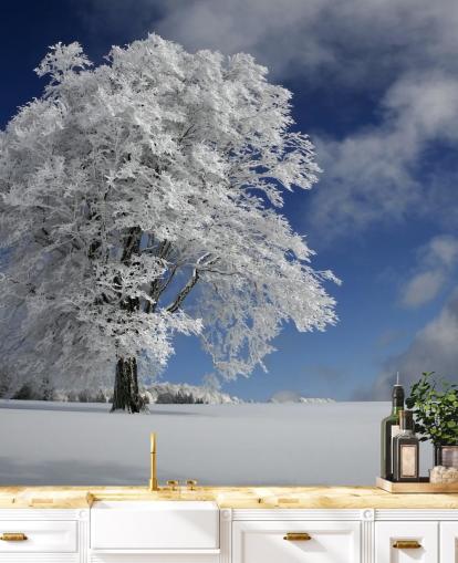 Witte windbuche in muurschildering van het Zwarte Woud