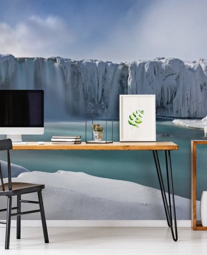 snøhvit vinter fjell tapet