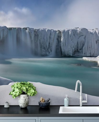 papel de parede snowy winter mountain