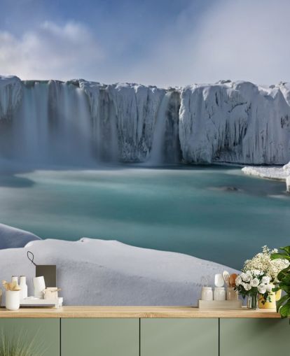 papel de parede snowy winter mountain