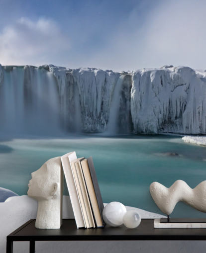 carta da parati montagna invernale innevata