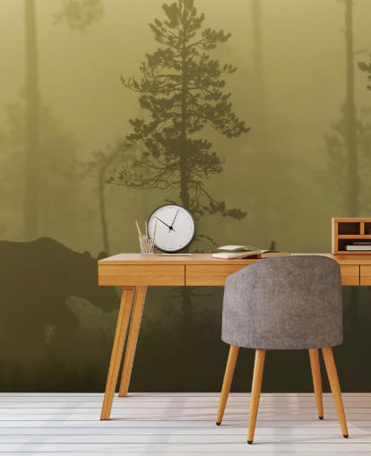 Carta da Parati Bear in Misty Forest