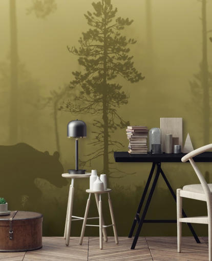 Björn i Misty Forest Bakgrund Björn i Misty Forest Bakgrund