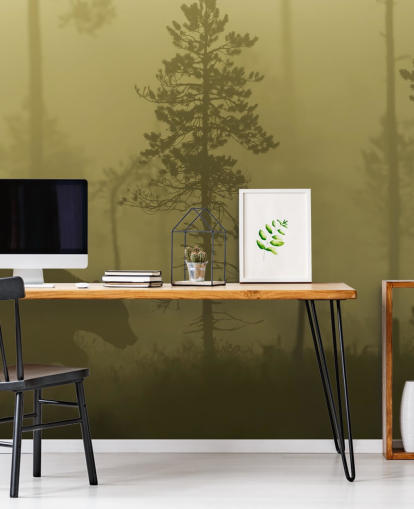 Bear in Misty Forest Wallpaper