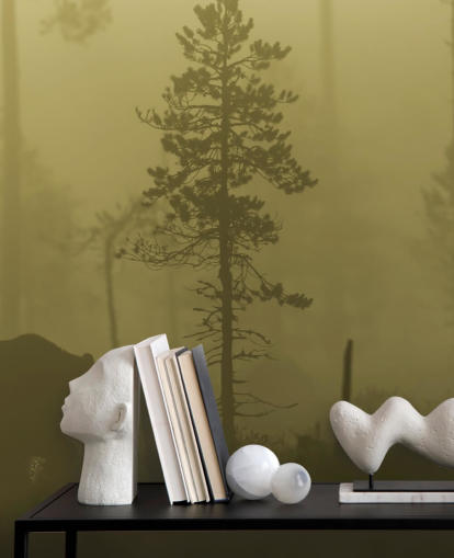 Beer in Misty Forest Behang