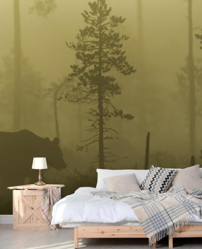 Papel de parede Bear in Misty Forest