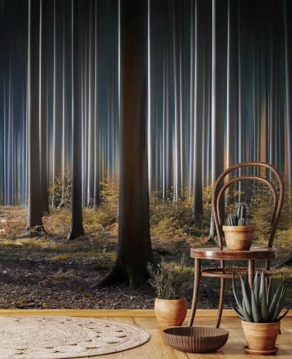 Gleaming Forest Tree Trunks Wallpaper