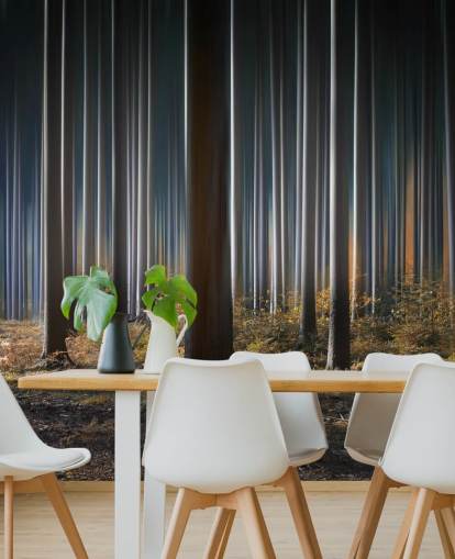 Carta da parati con tronchi d'albero della foresta