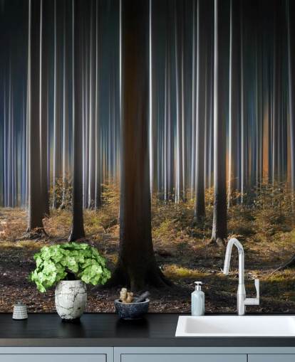 Gleaming Forest Tree Trunks Wallpaper