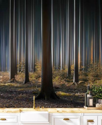 Gleaming Forest Tree Trunks Wallpaper