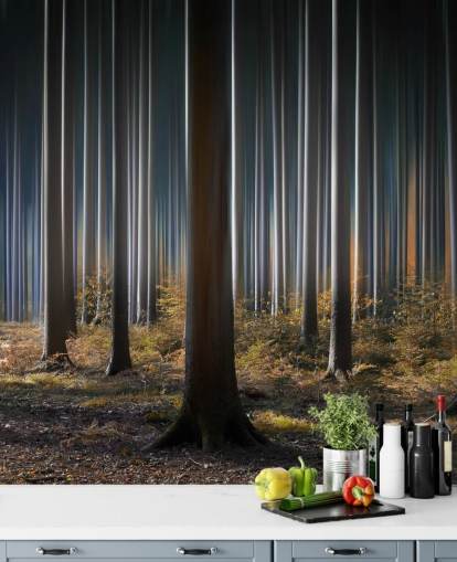 Papel de Parede Gleaming Forest Tree Trunks Papel de Parede Gleaming Forest Tree Trunks