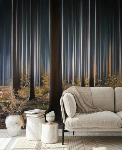 Gleaming Forest Tree Trunks Wallpaper