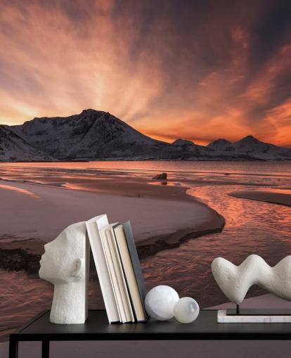 Fondo de pantalla Pink Sunset Mountain River