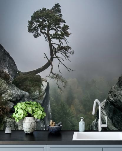 Tree Growing from Mountain Rock Wall Mural Tree Growing from Mountain Rock Wall Mural