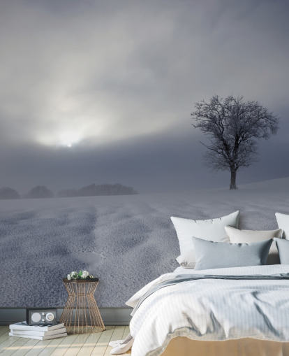 Verschneite Winter Hillside Tapete