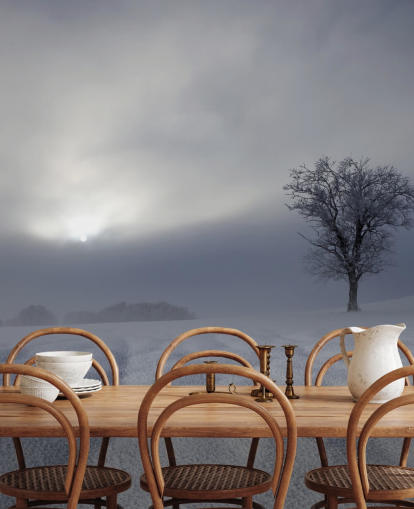 Snöig vintersluttning Bakgrund