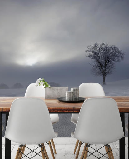 Snöig vintersluttning Bakgrund