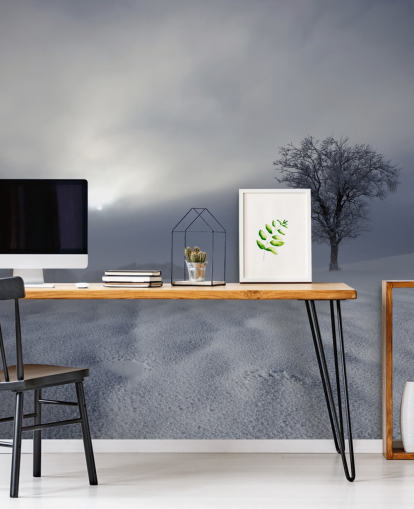 Snowy Winter Hillside Wallpaper