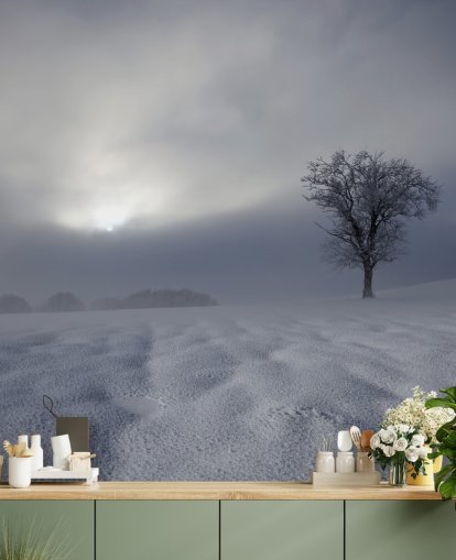 Luminen Talvi Hillside Taustakuva