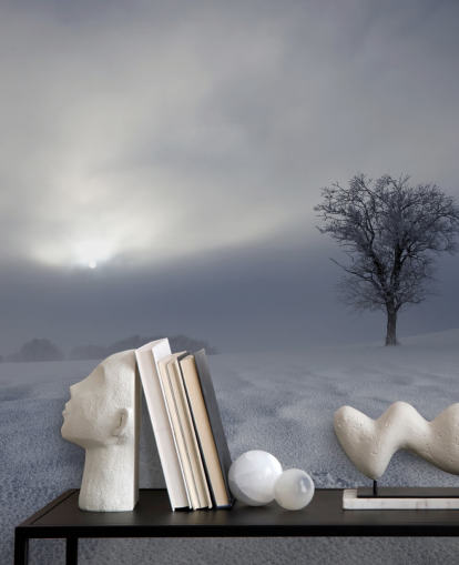 Verschneite Winter Hillside Tapete