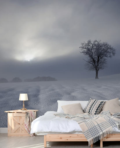 Snowy Winter Hillside Wallpaper