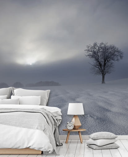 Snowy Winter Hillside Wallpaper